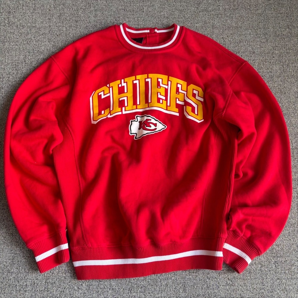 NFL Kansas City Chiefs Adaptive Sweatshirt Mens Medium Red Snap Back 62SGL4206A‎